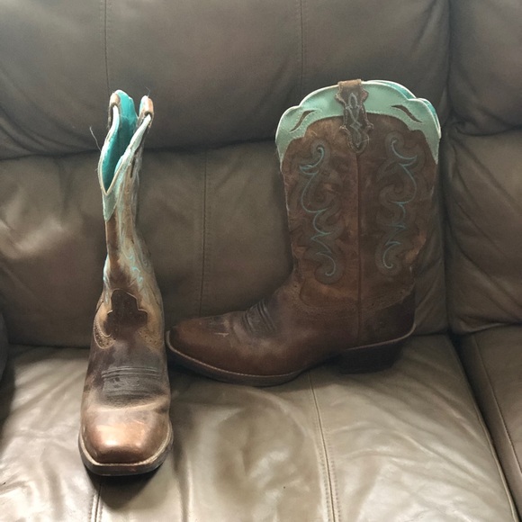 teal justin boots